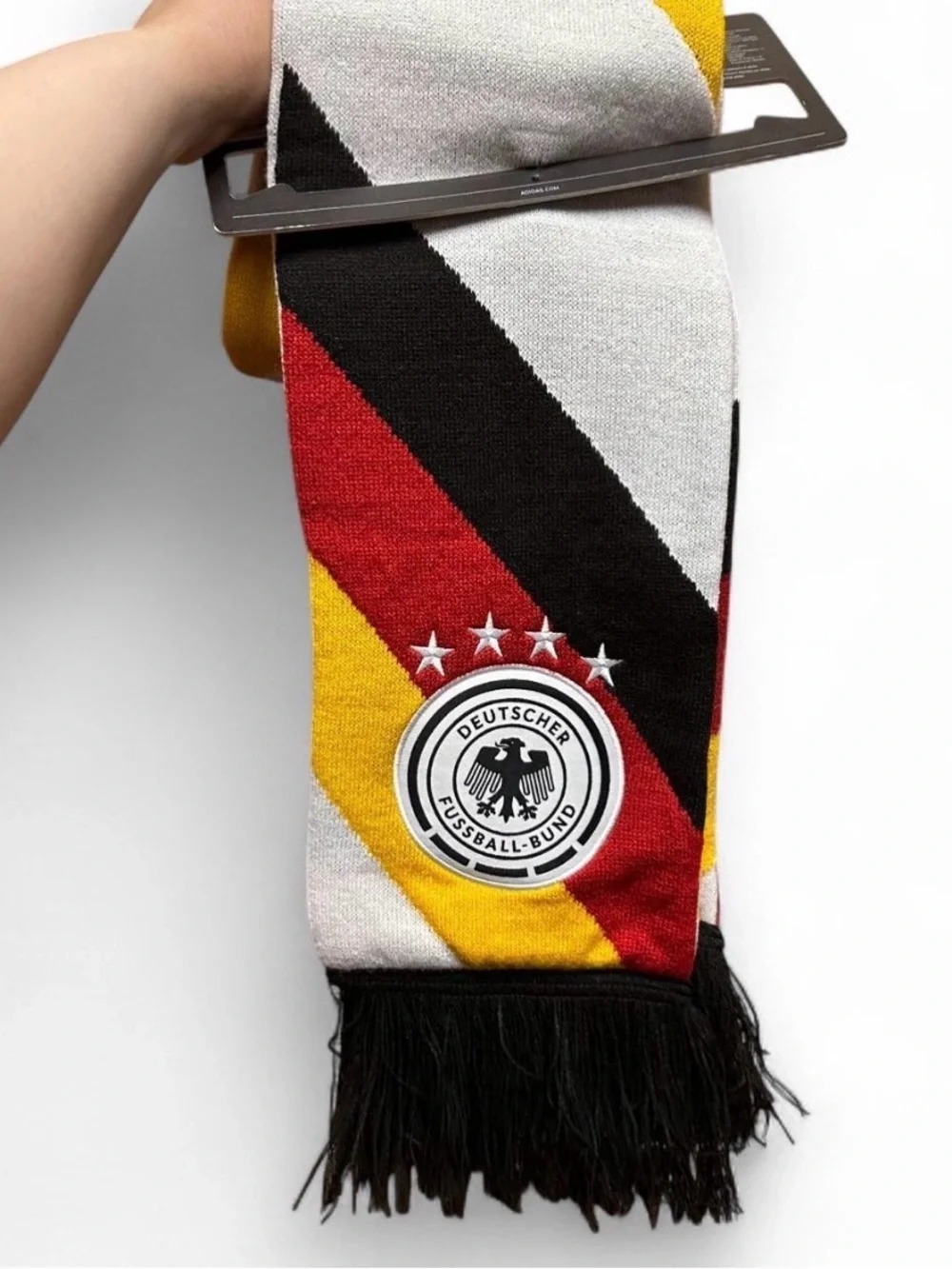 adidas Soccer Football Black Red Yellow Germany Graphic Knit Scarf World Cup New